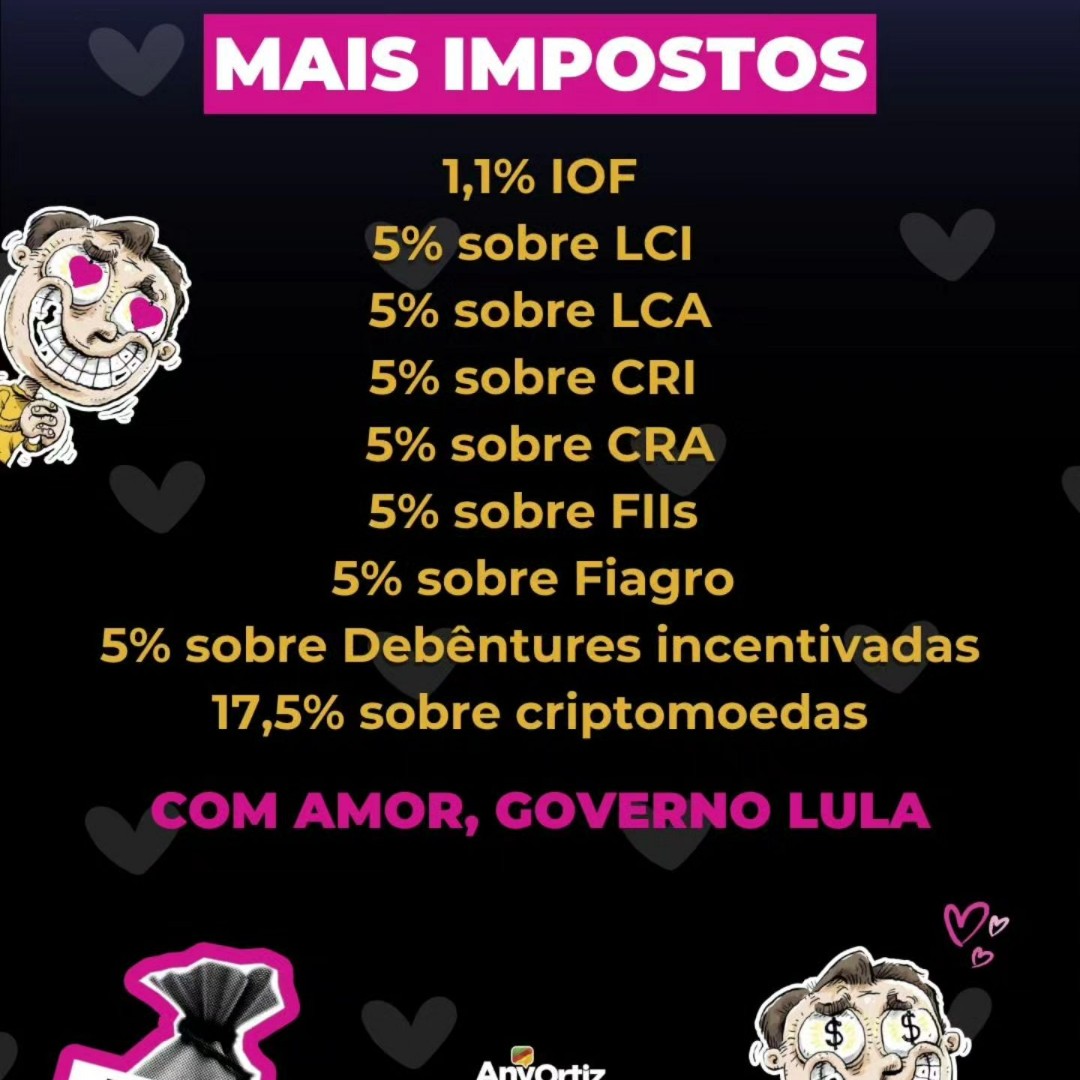 IOF? Nunca vi nem comi. O imposto X o preço do feijão.